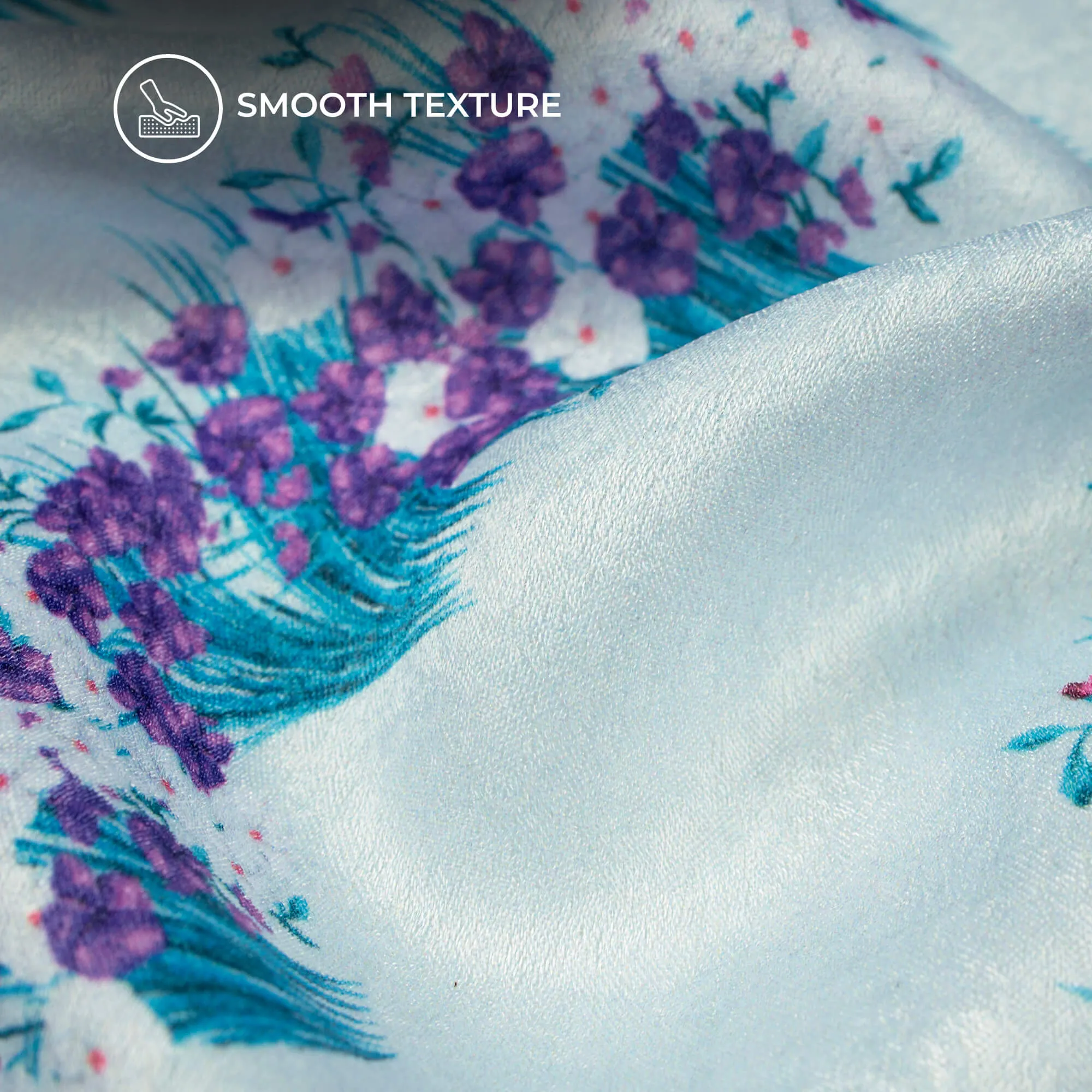 Beautiful Floral Digital Print Lush Satin Fabric