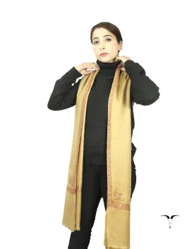 Beige Pashmina Shawl With Sozni Work 5780