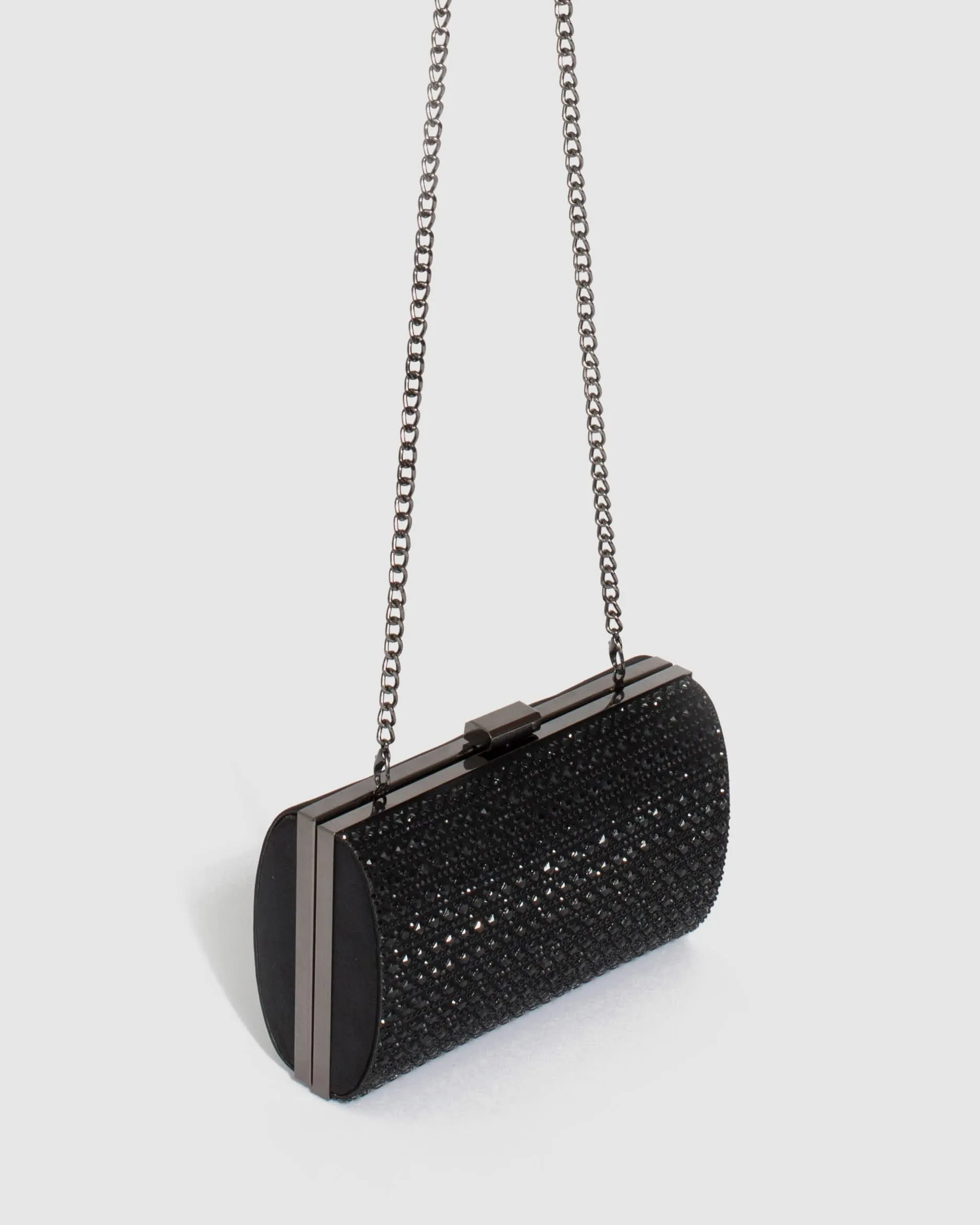 Black Frankii Hardcase Clutch Bag