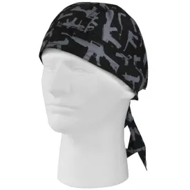 Black - Guns & Rifles Pattern Headwrap