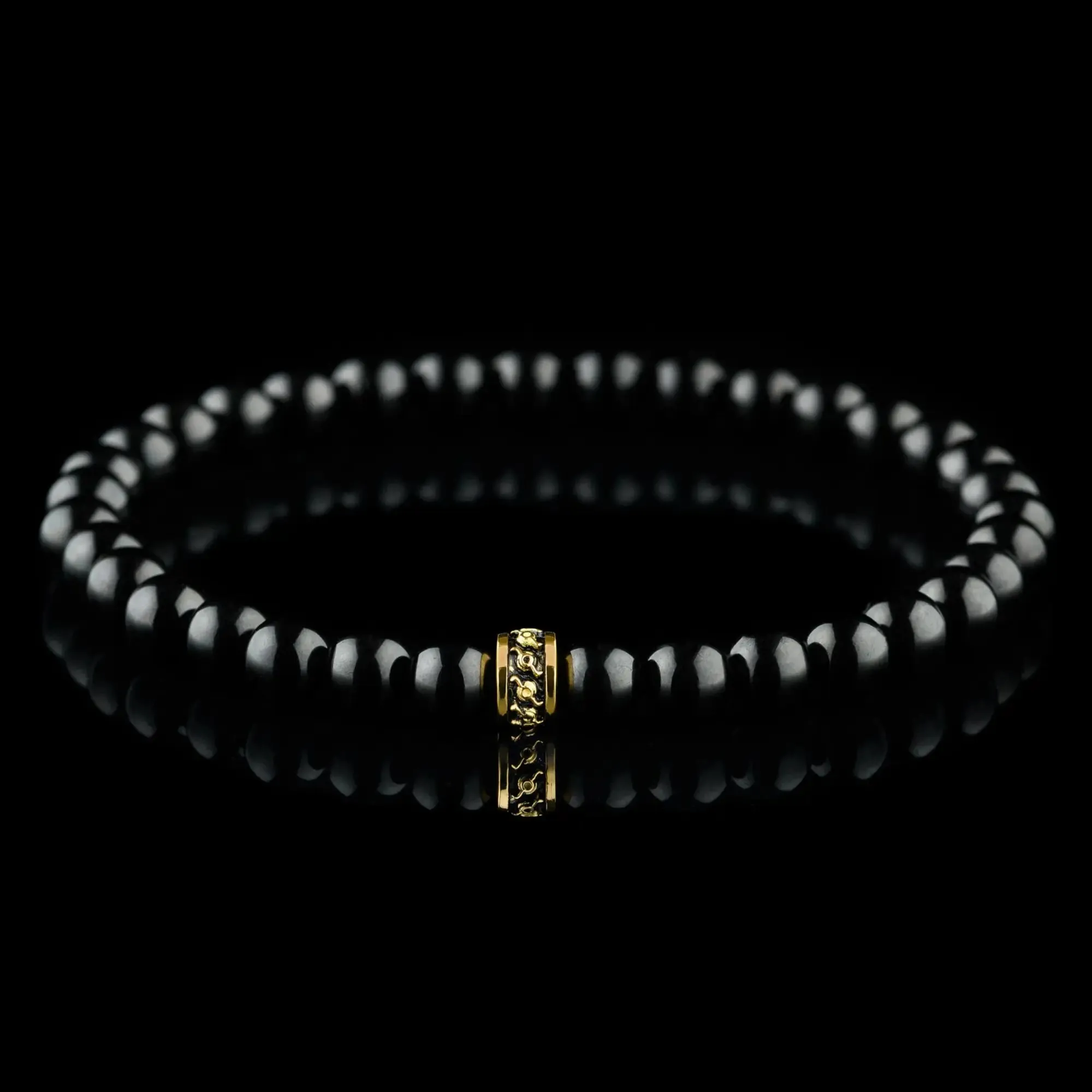 Black Tourmaline Gold Bracelet I (6mm)