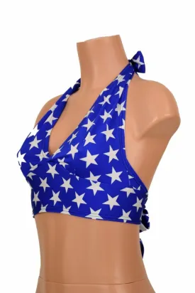 Blue & White Tie Back Halter