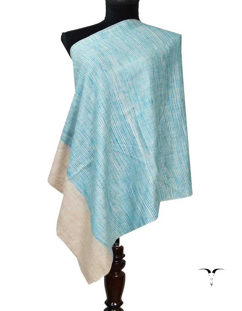 Blue and Grey Striped Pashmina Stole 7272