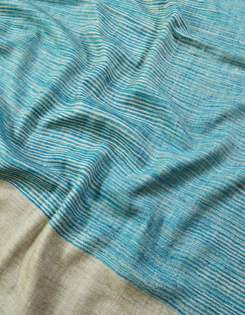 Blue and Grey Striped Pashmina Stole 7272