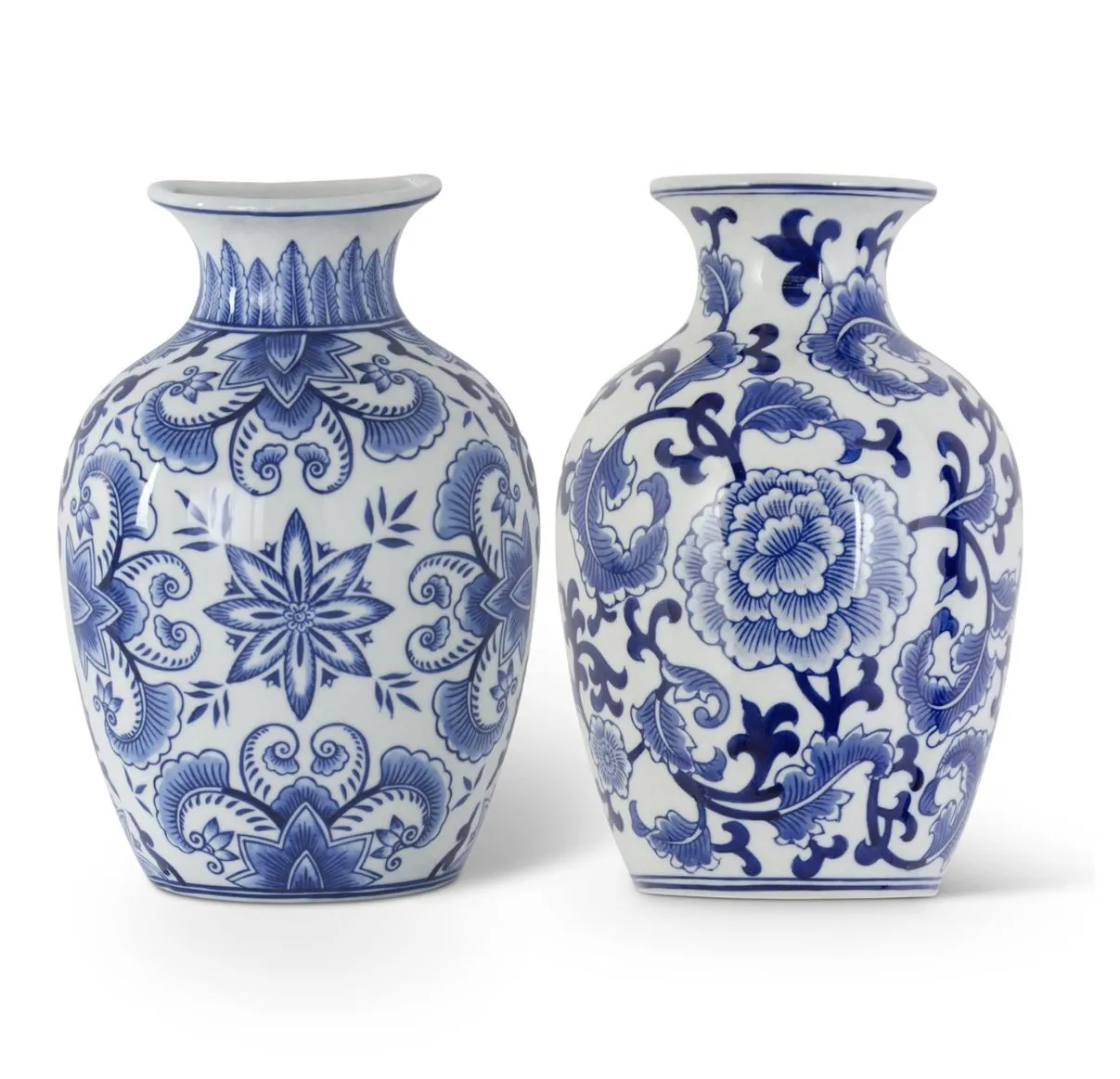 Blue and White Chinoiserie Wall Vase Set/2