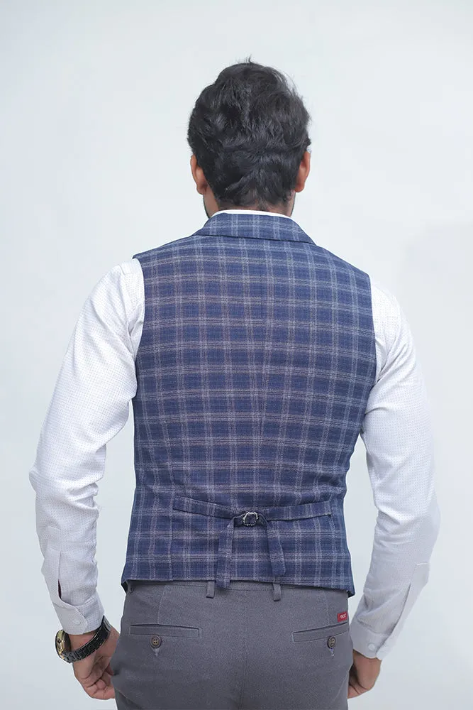 Blue Checkered Waistcoat