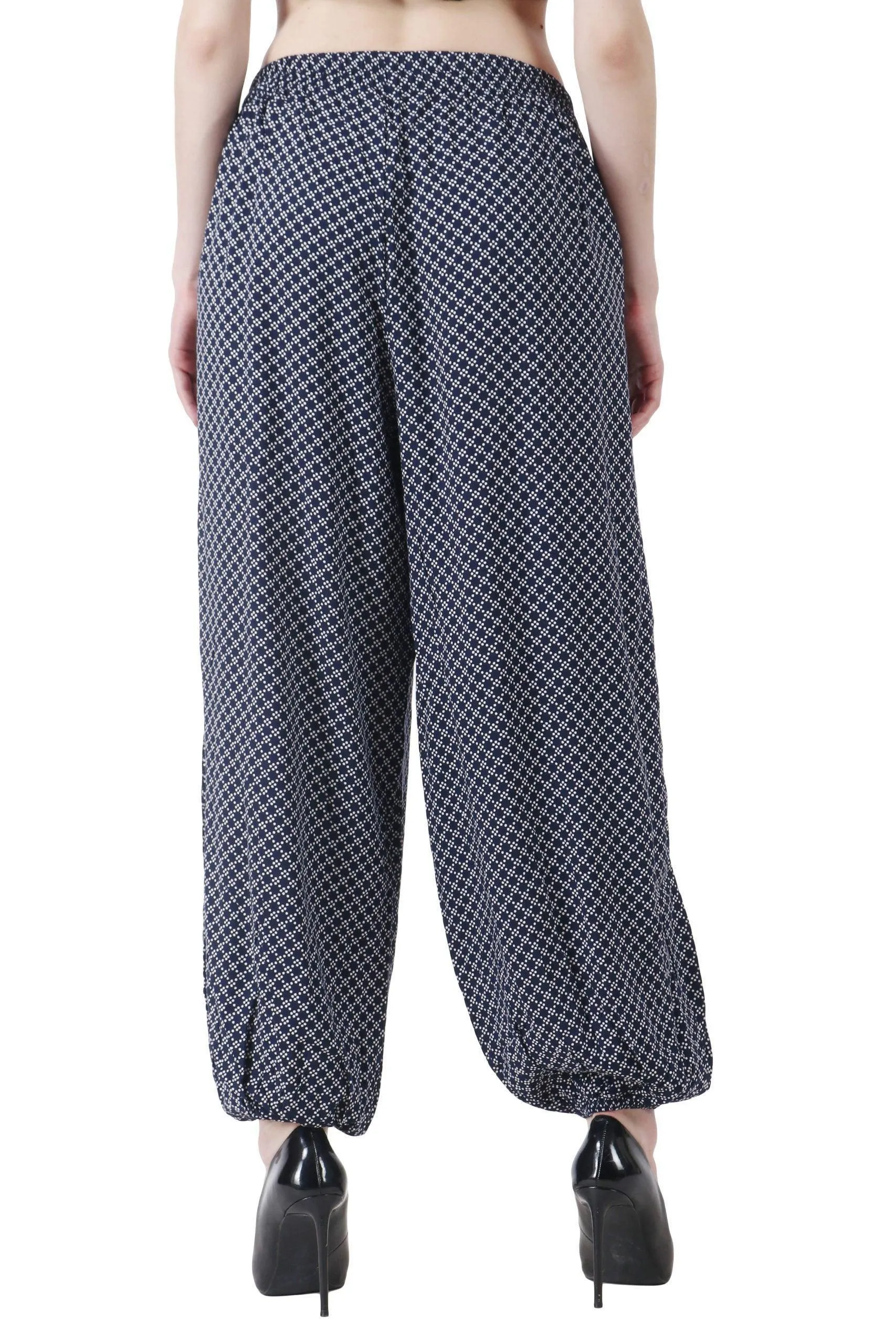 Blue Dots Printed Harem Pants