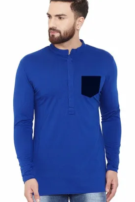 Blue Full Sleeve with Black Pocket