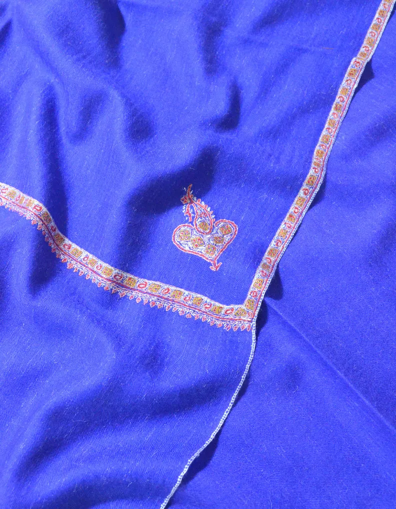 Blue Pashmina Stole With Sozni 5866