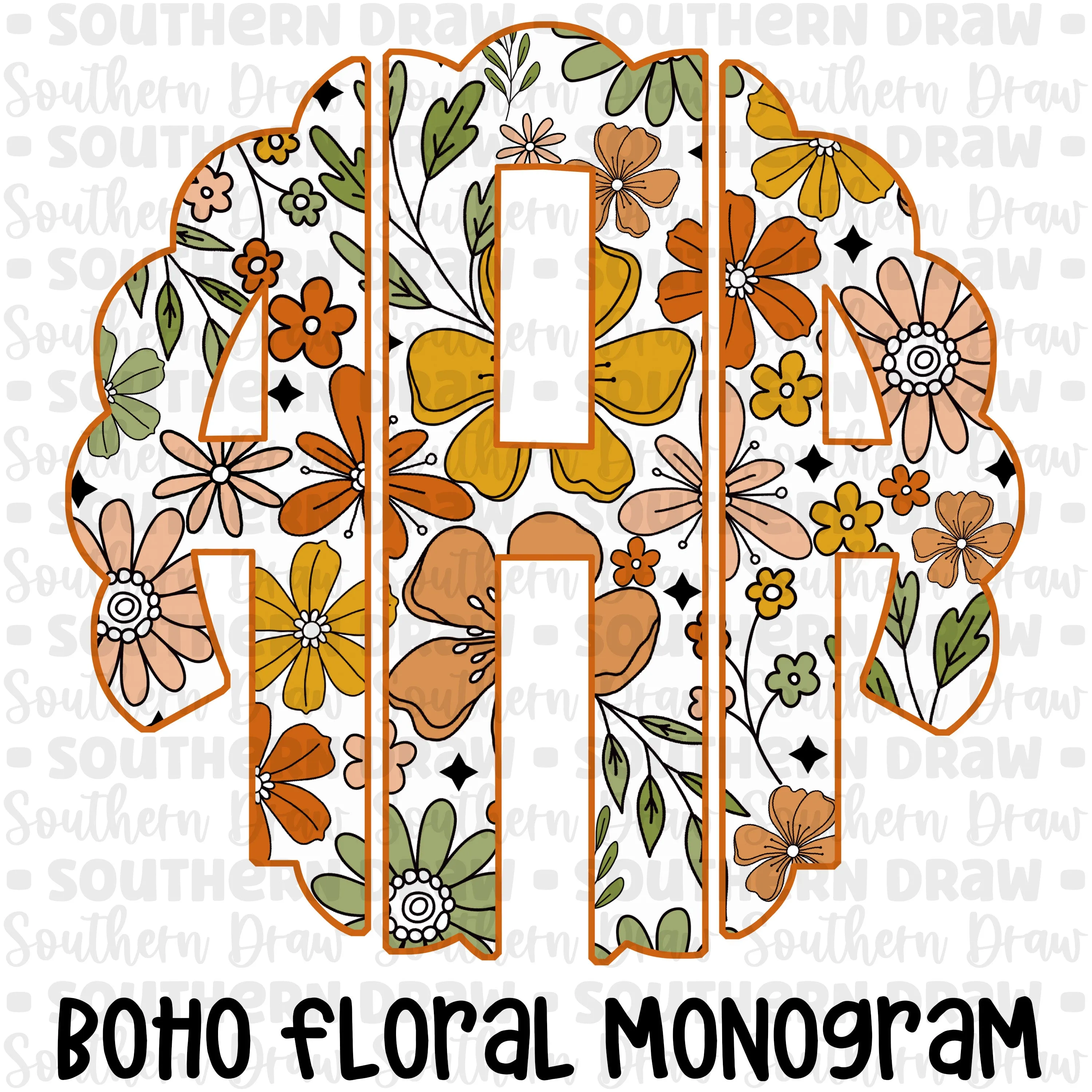 Boho Floral Monogram