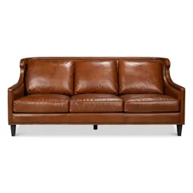 Brown Distilled Leather Sofa