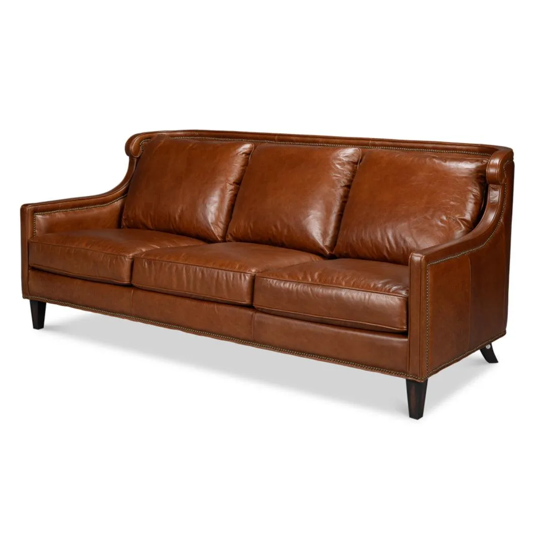 Brown Distilled Leather Sofa