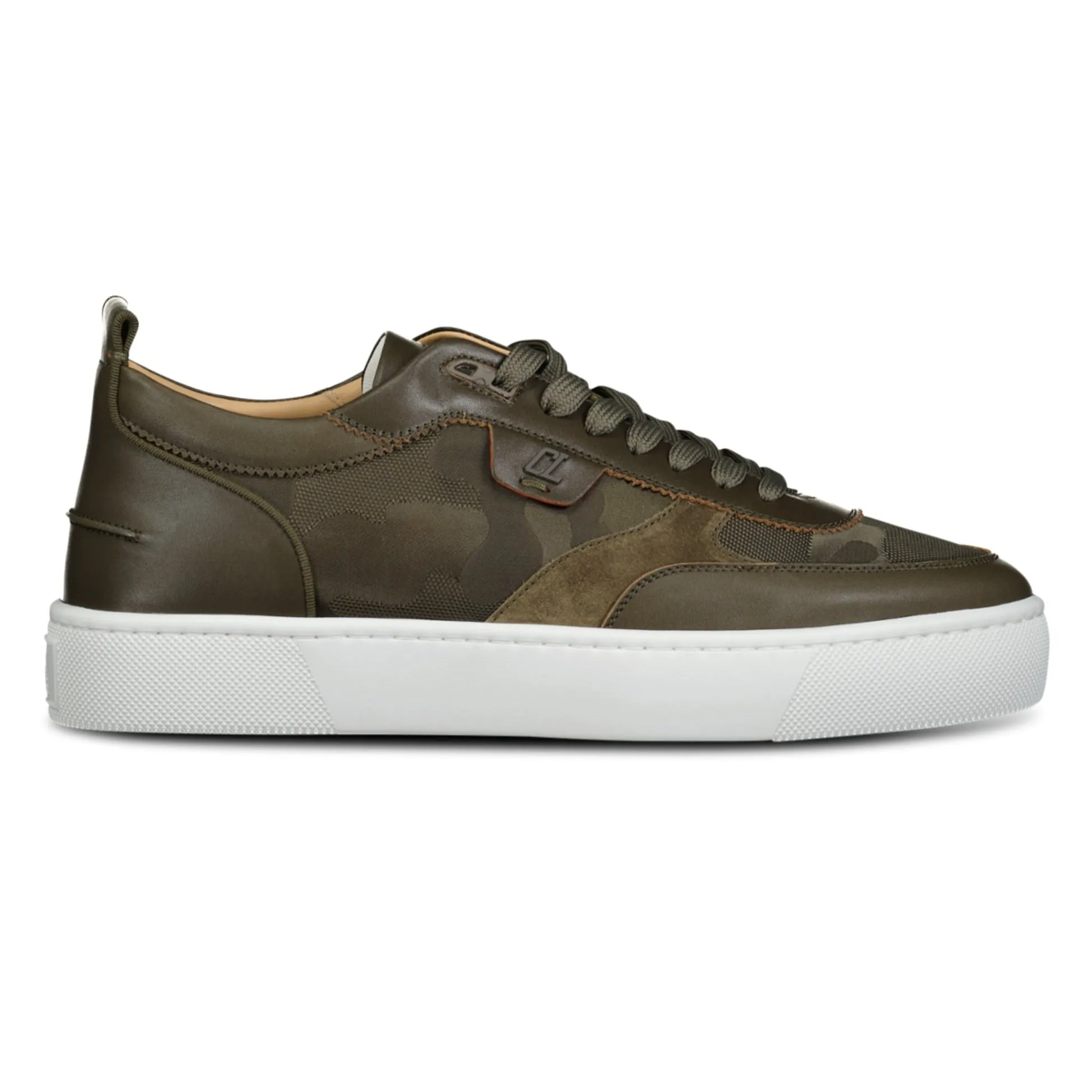 CHRISTIAN LOUBOUTIN HAPPY RUI FLAT TRAINERS ARMY GREEN