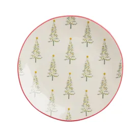 Christmas Trees Stoneware Small Side Plate