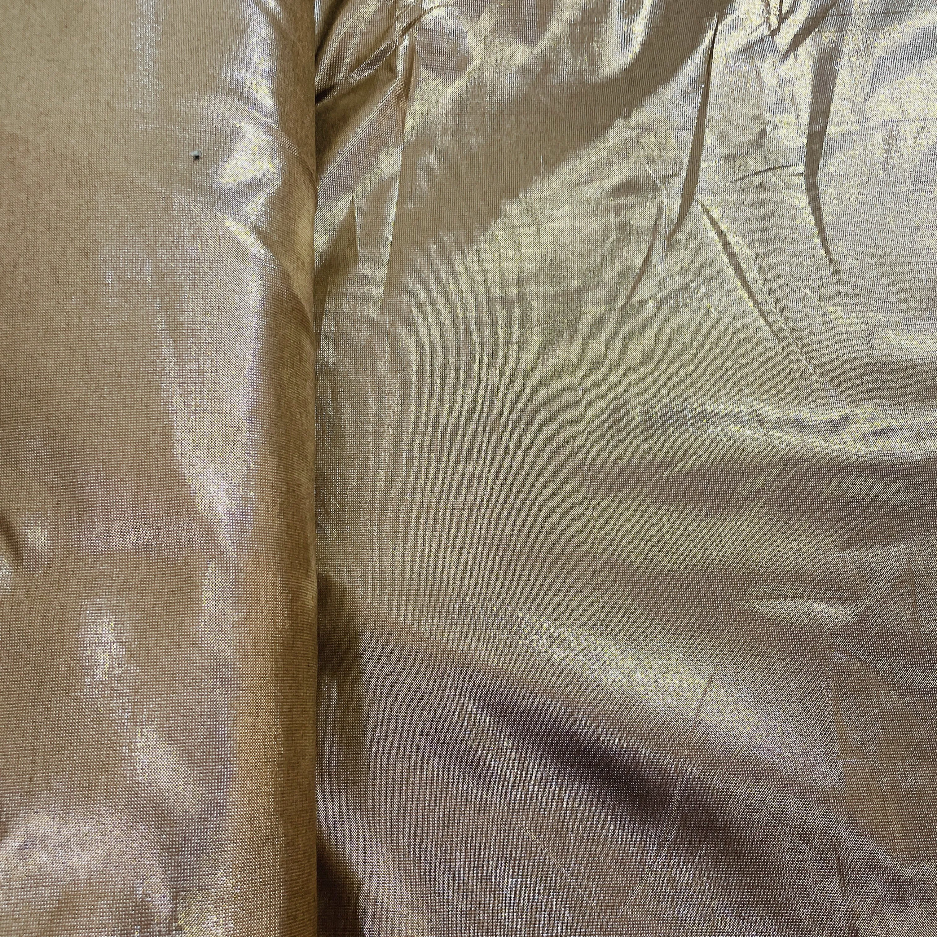 Copper Solid Shimmer Banarsi Satin Brocade Fabric