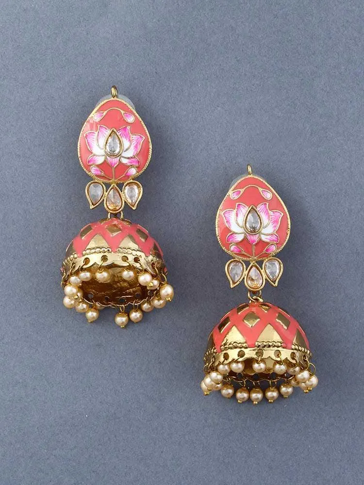 Coral Rudra Jhumkis