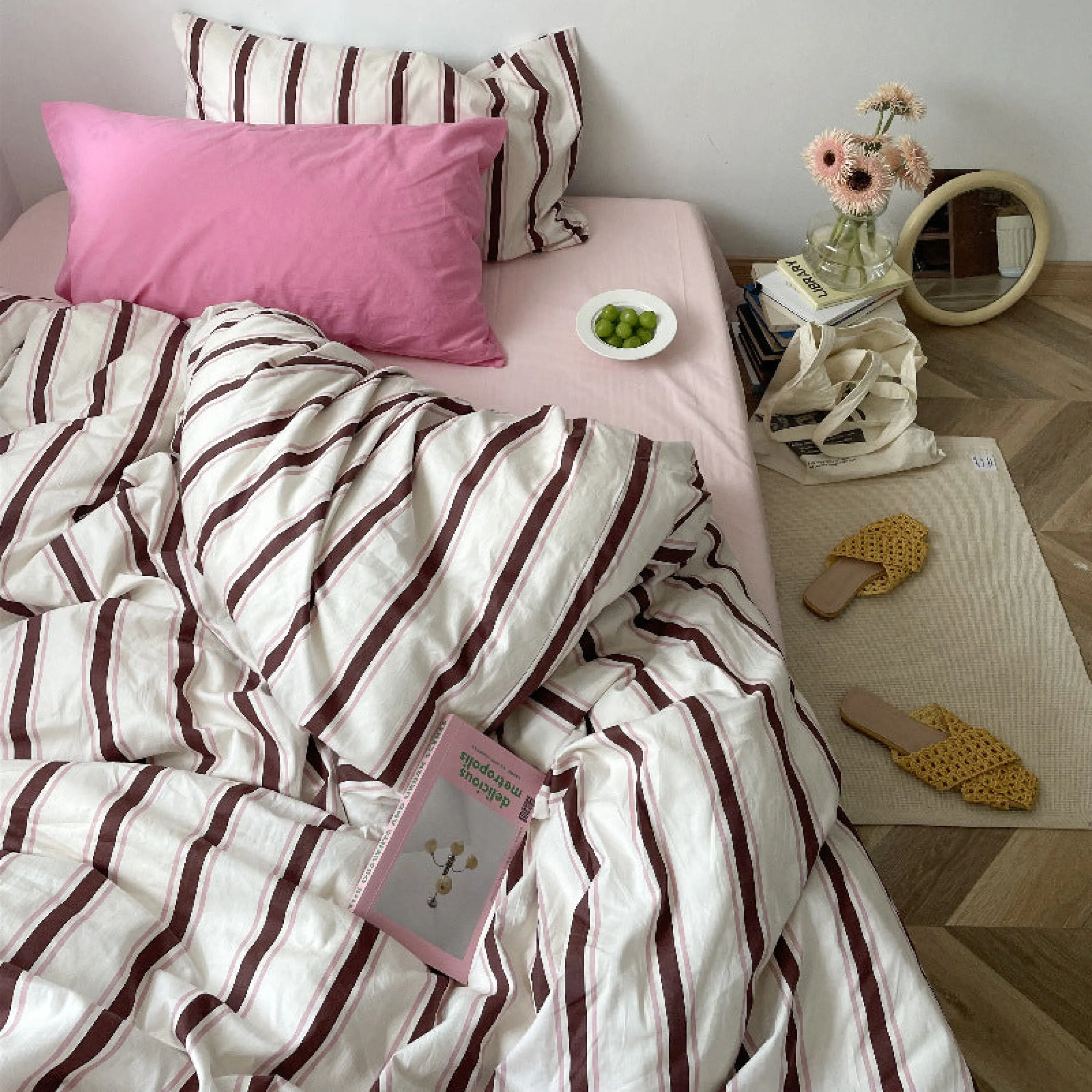 Cozy Washed Cotton Striped Pillowcases