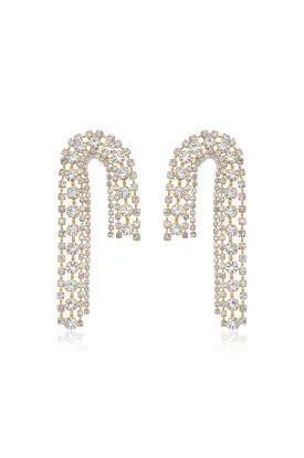 Crystal Arch Chain Statement Earrings