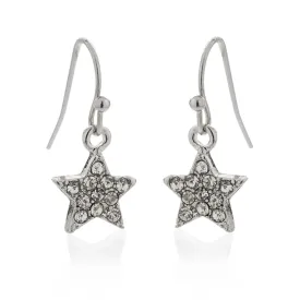 Crystal Star Earrings: Vintage Style Start Diamanté Drop Earrings