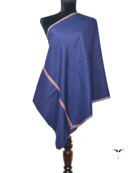 Deep Blue Pashmina Stole In Sozni 5858