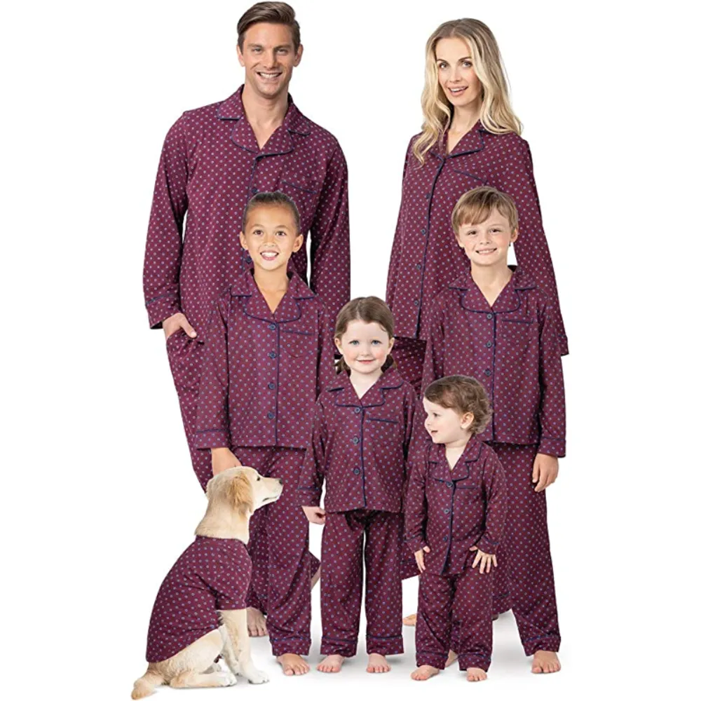 Dotted Pattern Pajamas Family Sets