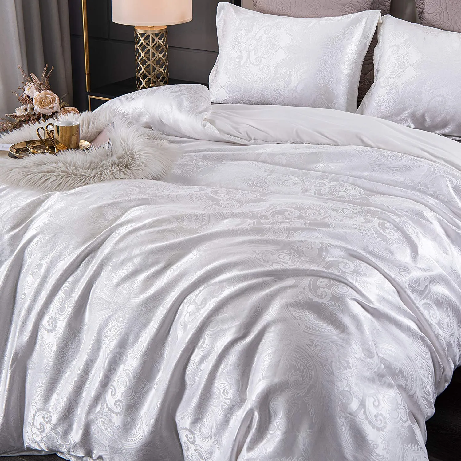 Duvet Cover Soft and Elegant Cotton Blend - Zipper Closure