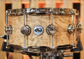 DW 6.5x14 Collector's Pure Purpleheart Olive Ash Burl Snare Drum - SO#1344469