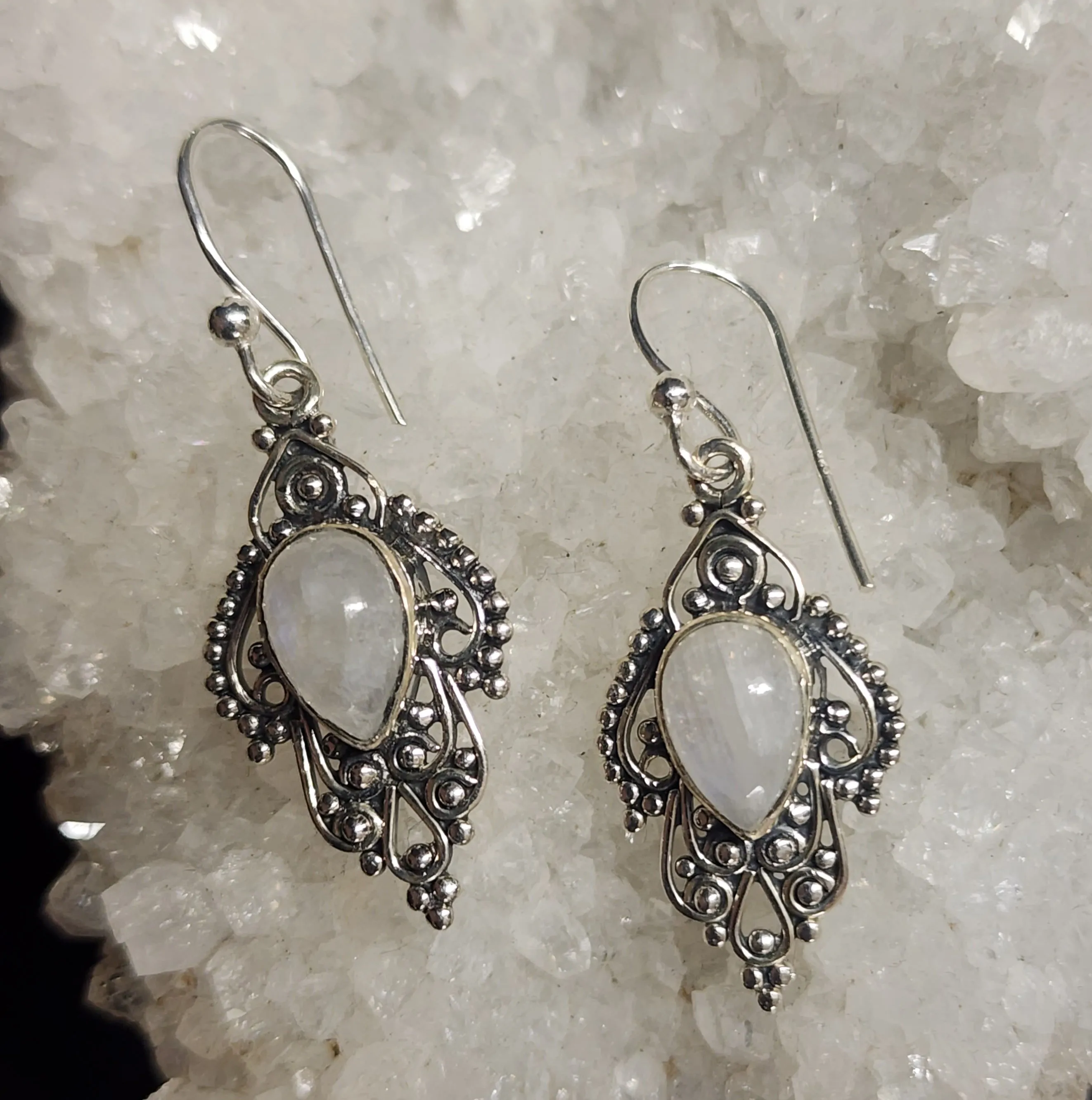 Elegant Drop Moonstone Earrings