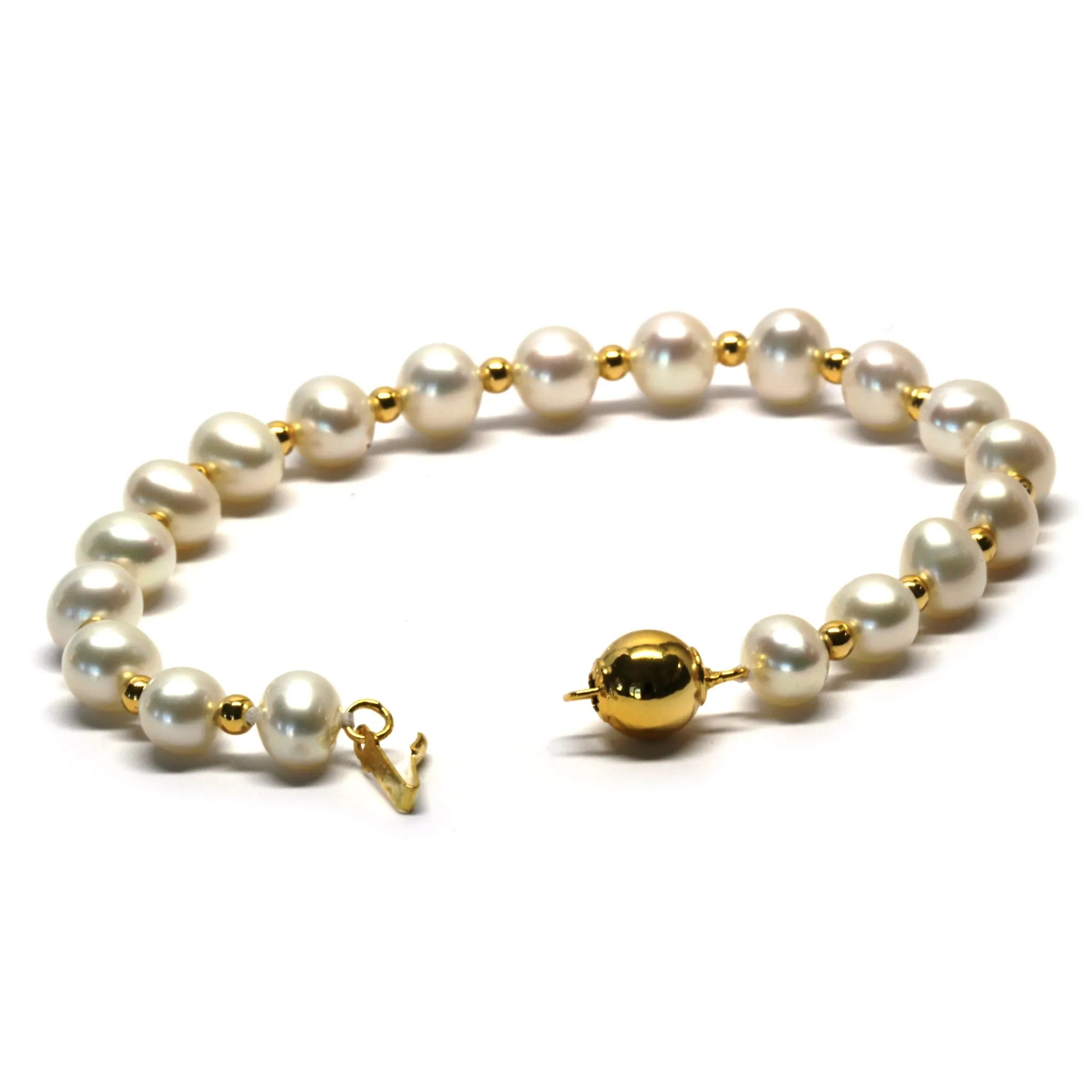 Elegant Golden Ball Pearl Bracelet