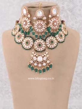 Emerald Aadhya Kundan Jewellery Set