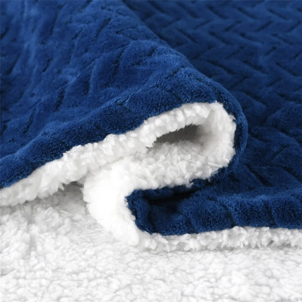 Flannel Thick Velvet Wool Blanket Bed Cover Quilt