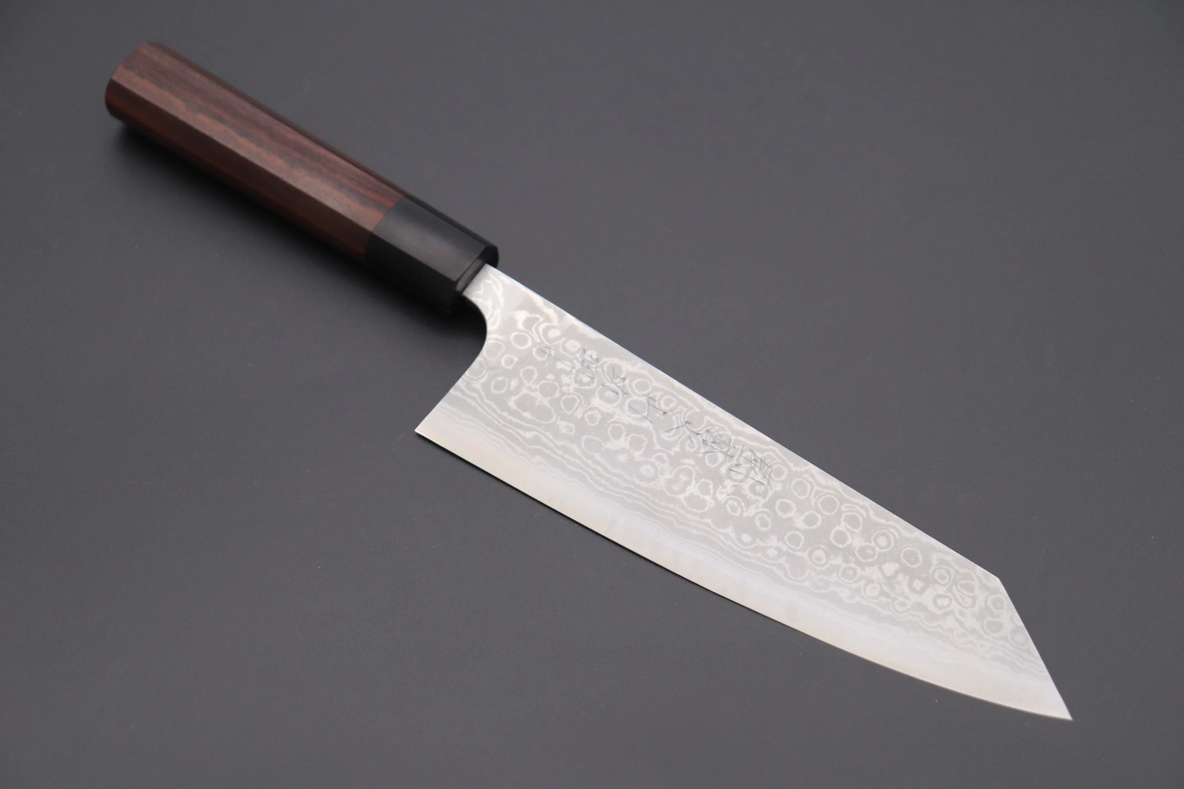 Fu-Rin-Ka-Zan Aogami Super Custom Damascus Series FASD-7 Bunka 190mm (7.4 inch, Octagonal Red-Sandalwood Handle)