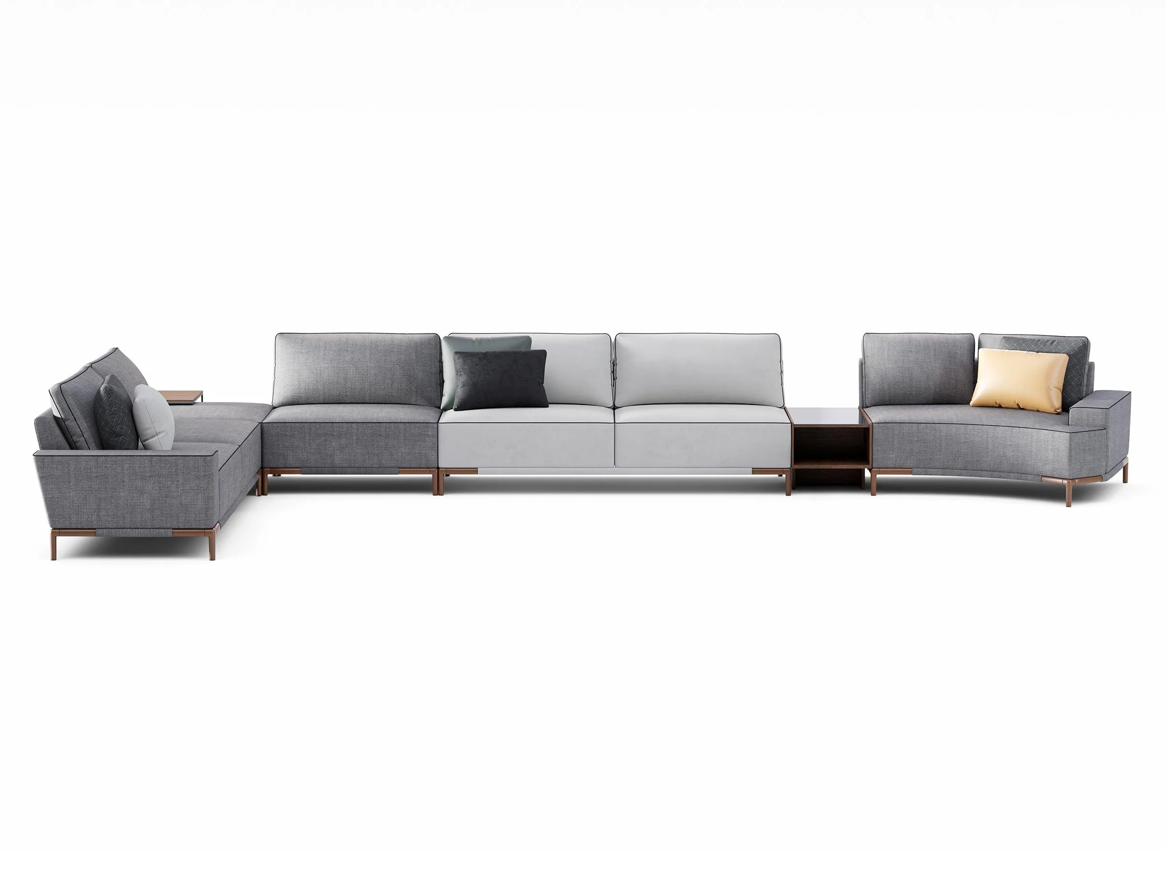 Gola Corner Sofa with Moon Chaise 218"