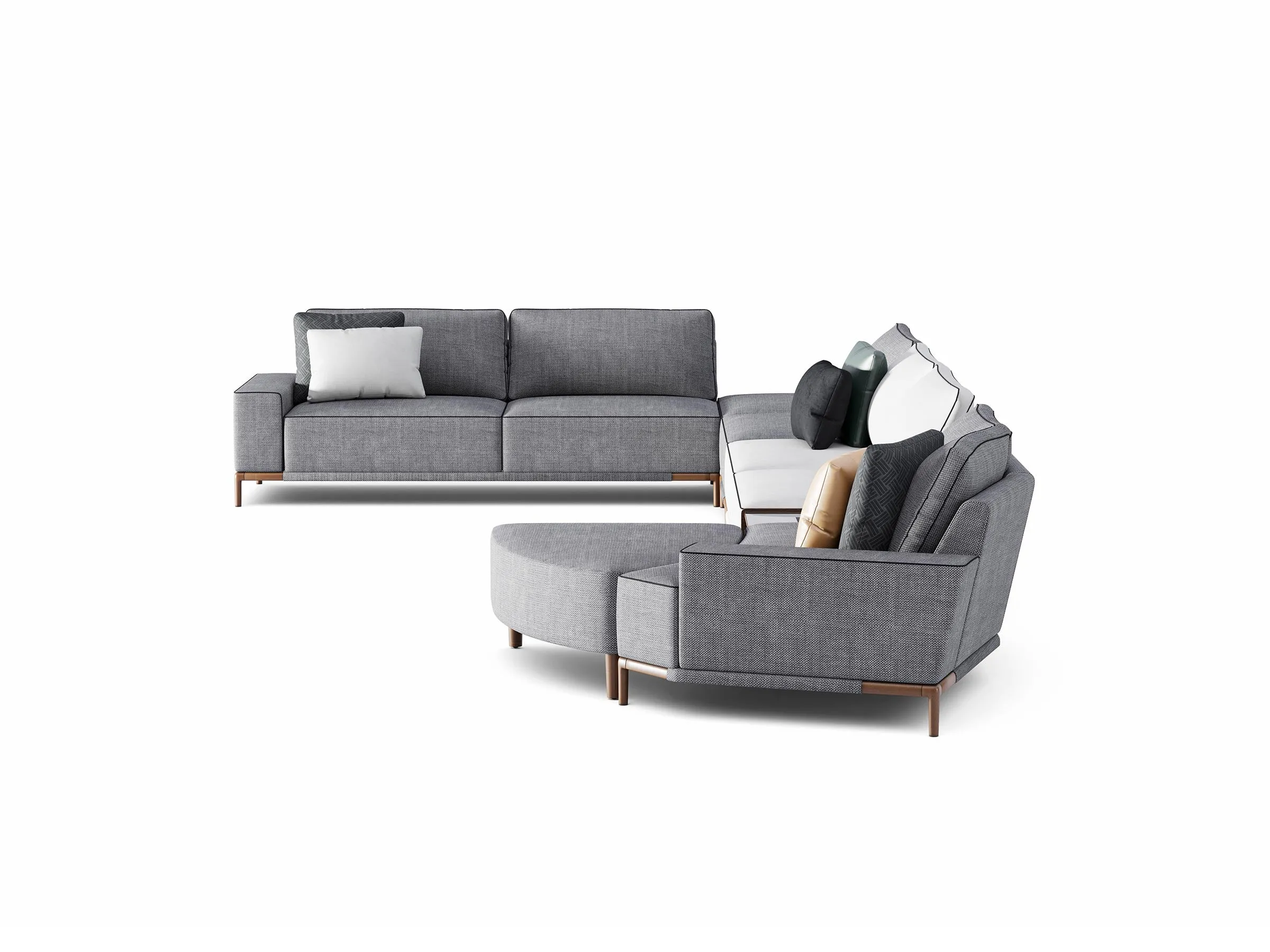 Gola Corner Sofa with Moon Chaise 218"