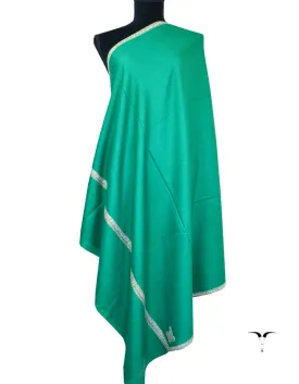 Green Pashmina Shawl With Sozni Work 5500