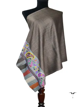 greyish black kani pashmina stole 7789