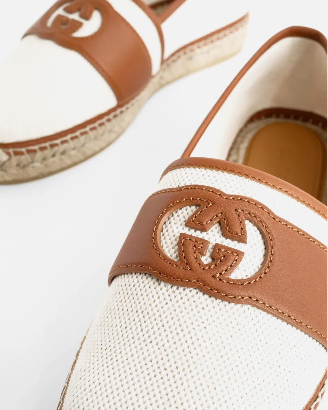 Gucci Interlocking G Beige and Brown Espadrille