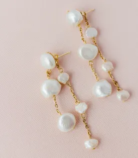 Guijo Double Drop Pearl Earrings