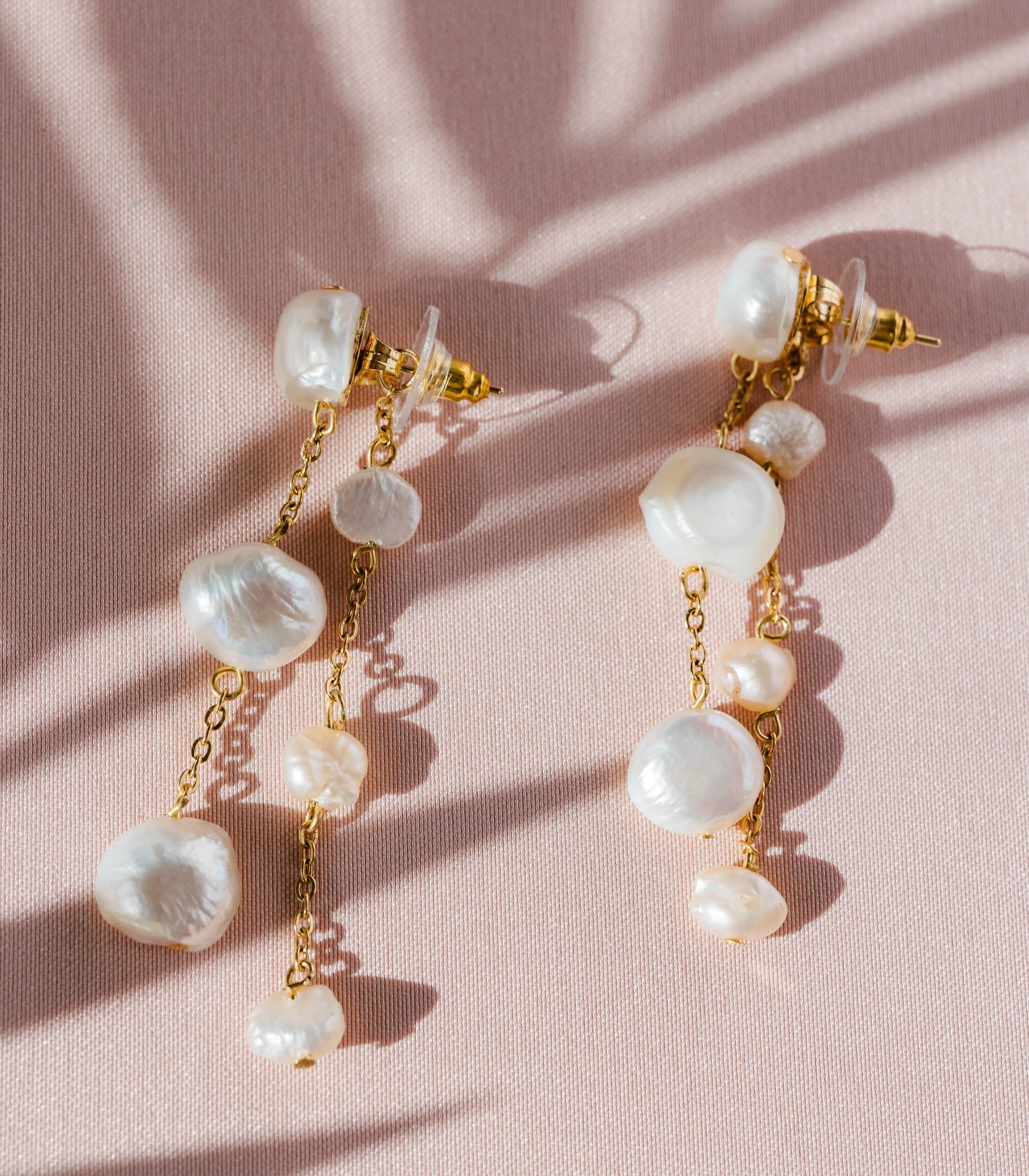 Guijo Double Drop Pearl Earrings