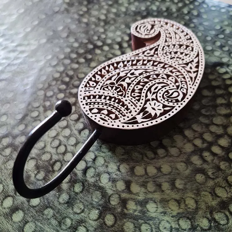 Hand Engraved Wooden Amira Wall Hook