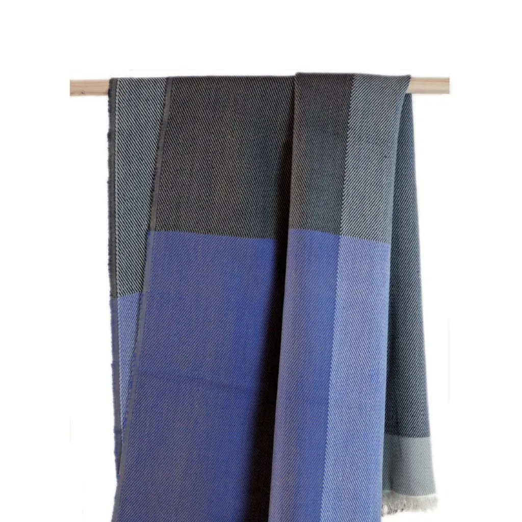 Handwoven throw - Himalayan Merino Wool - Midnight Blue