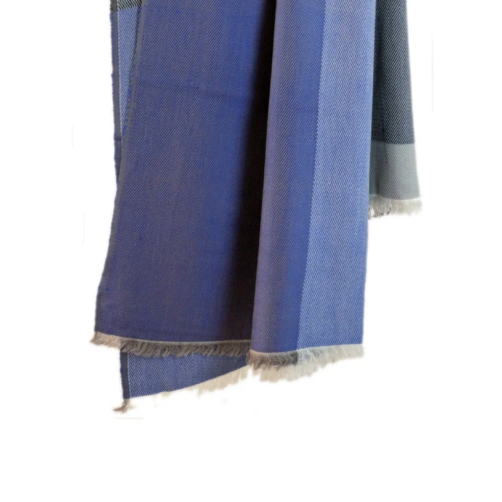 Handwoven throw - Himalayan Merino Wool - Midnight Blue