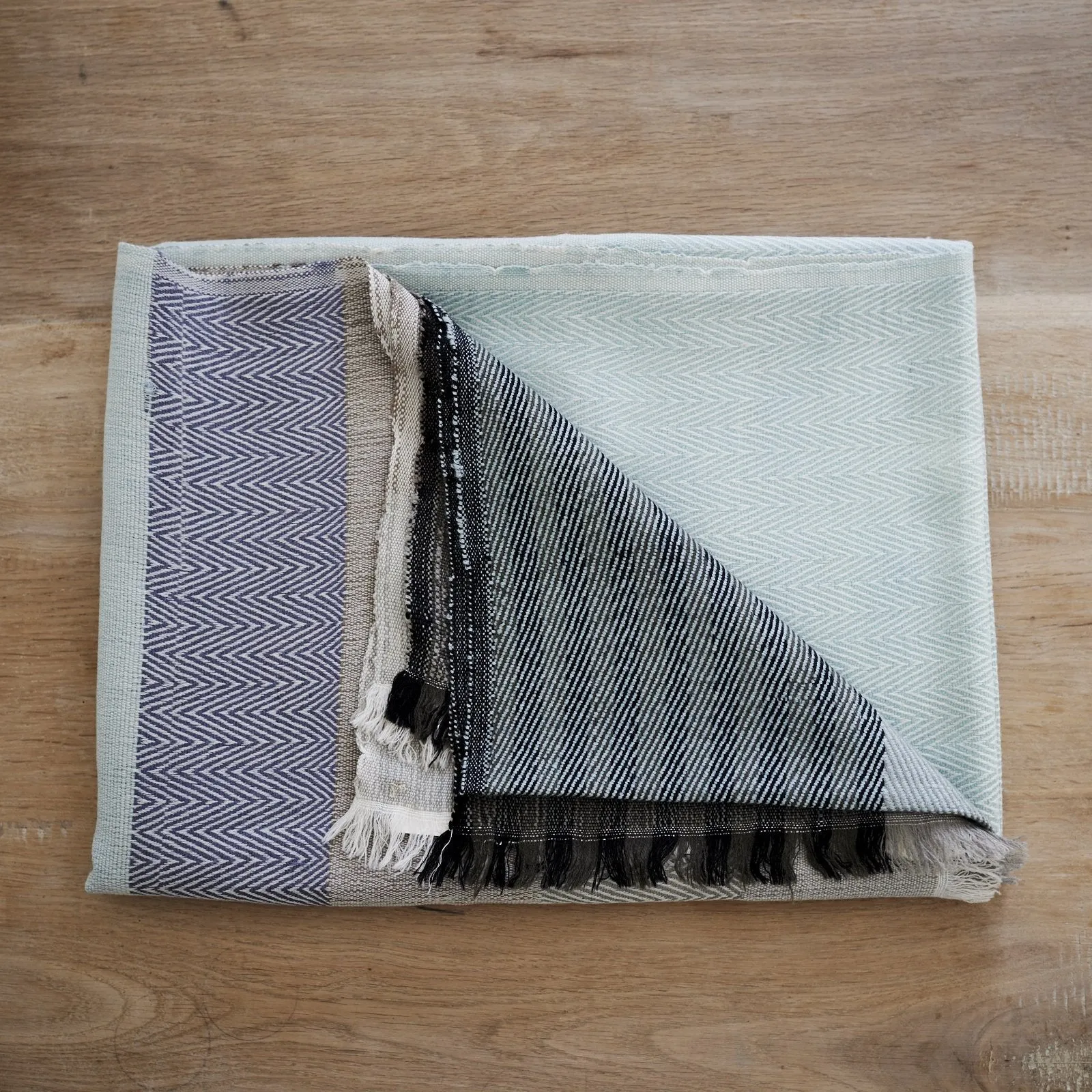 Handwoven throw - Himalayan Merino Wool - Mint Green