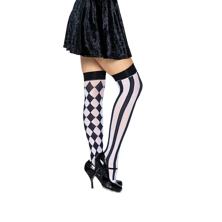 Harlequin Thigh High Stockings