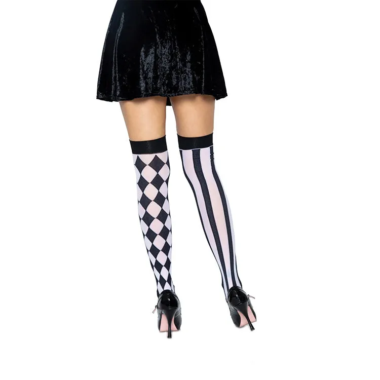 Harlequin Thigh High Stockings