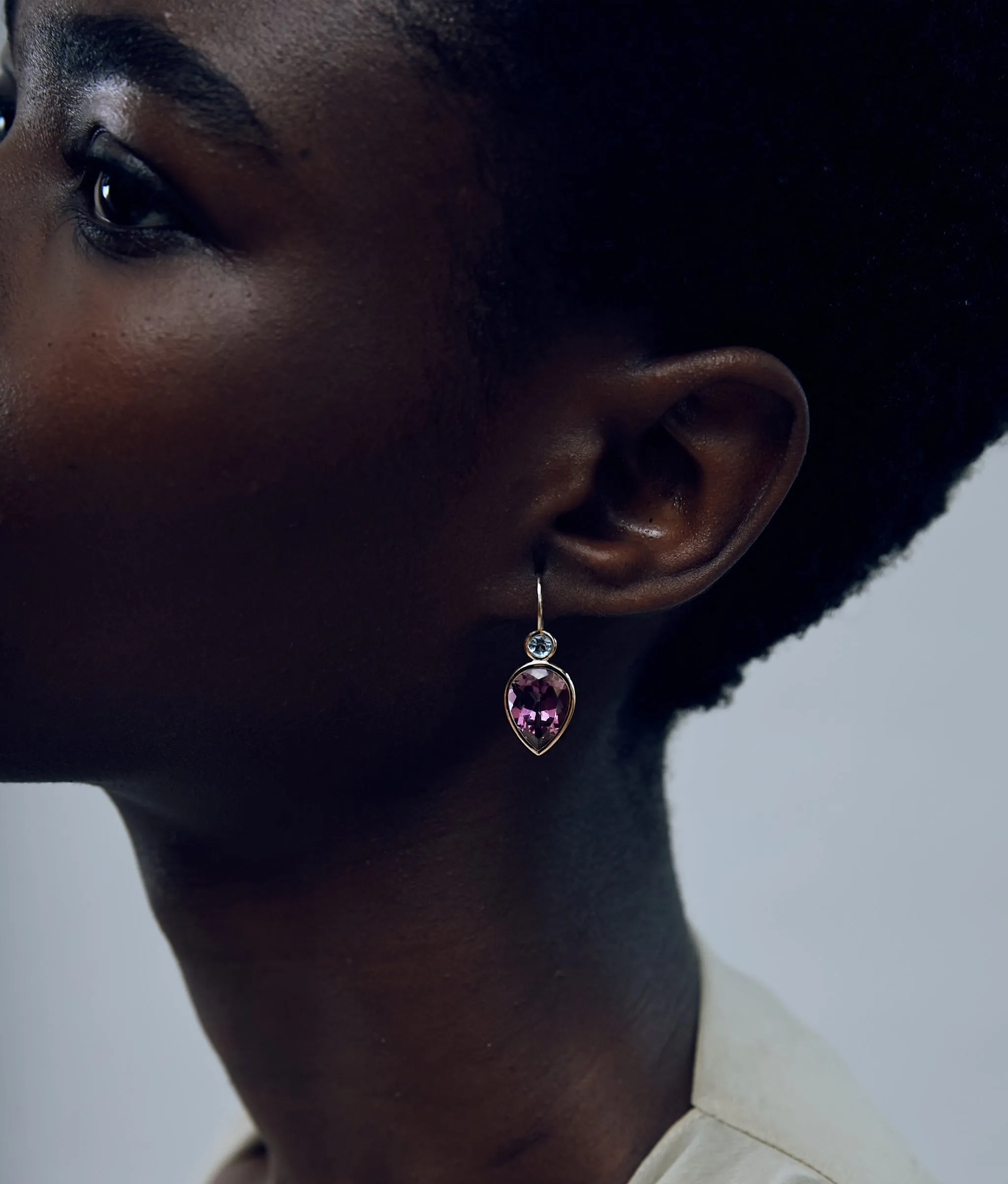 Hera Earrings in Pink Topaz