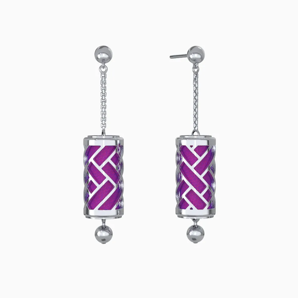 Hue Silk Earrings - Orchid Purple - Sterling Silver