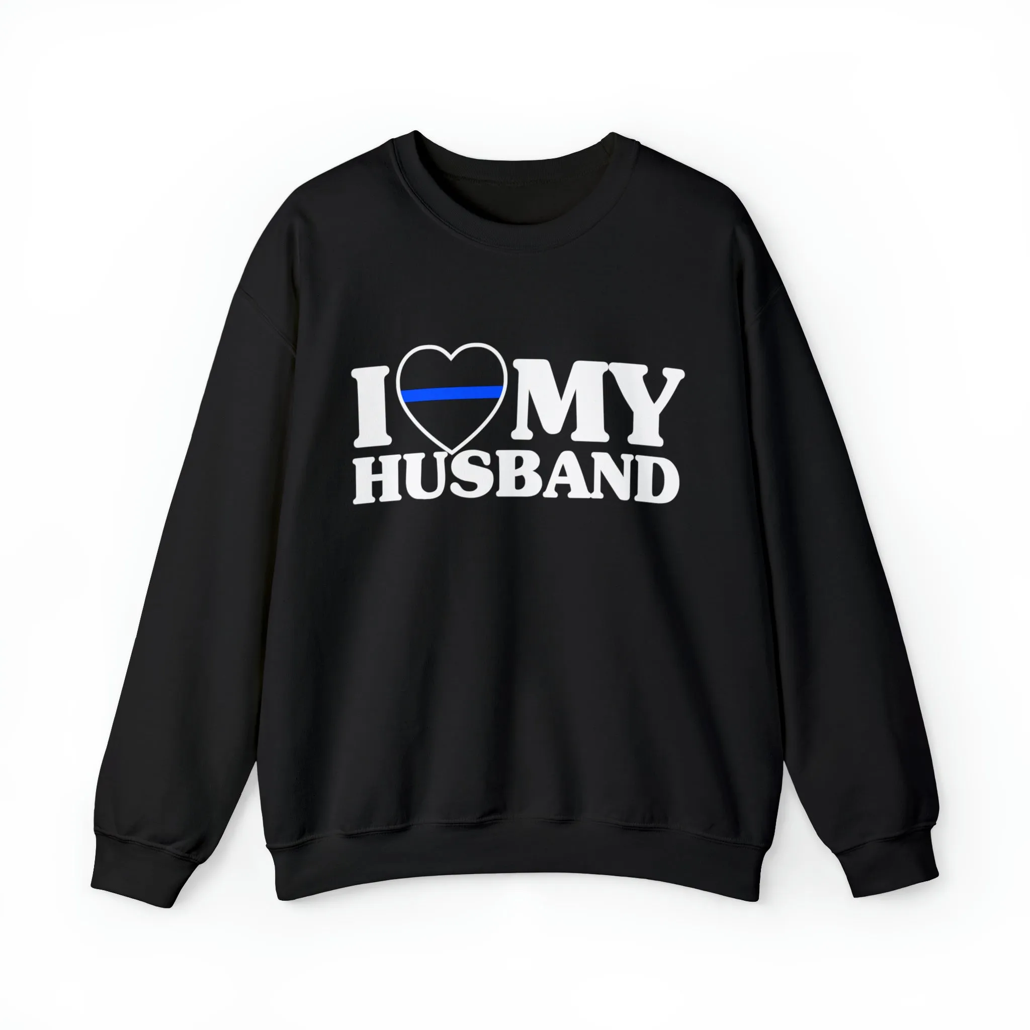 I Love My Husband Thin Blue Line Crewneck Sweatshirt