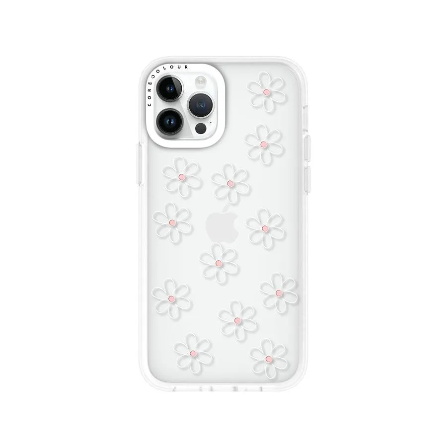 iPhone 12 Pro White Flower Minimal Line Phone Case