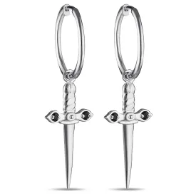 Kyoti Mini Sword Charm Earrings Silver